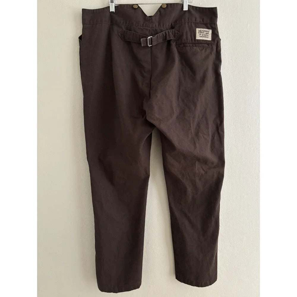 Frontier‎ Classics Brown Pants w/Suspenders Buckle Back Old Western Cowboy 40x29